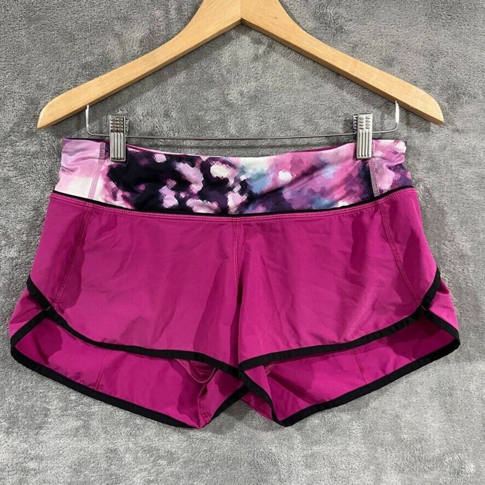 Lululemon Run Speed Short Size 6 Pink 4-way Stretch Raspberry Blooming Pixie